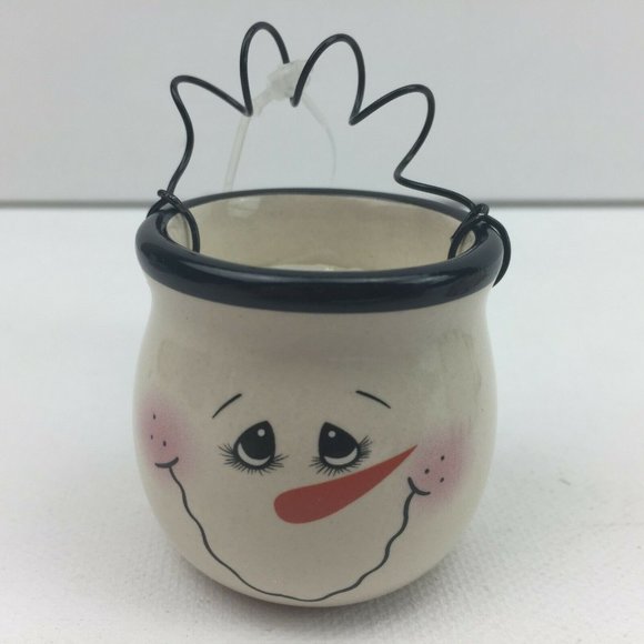 Primitive Snowman Gift Set Of 3 Votive Candle Holders Christmas Holiday Decor - Picture 2 of 9